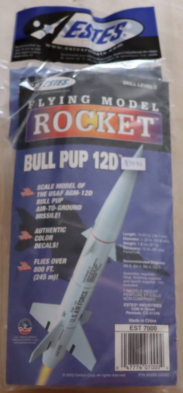 Estes Bull Pup 12D Flying Model Rocket (Skill Level 2)