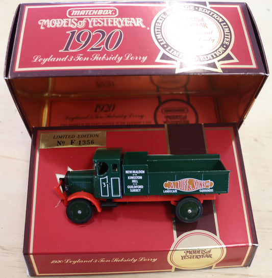 Models of Yesteryear Y-9 1920 Leyland 3-Ton Subsidy Lorry (Limited Edition)