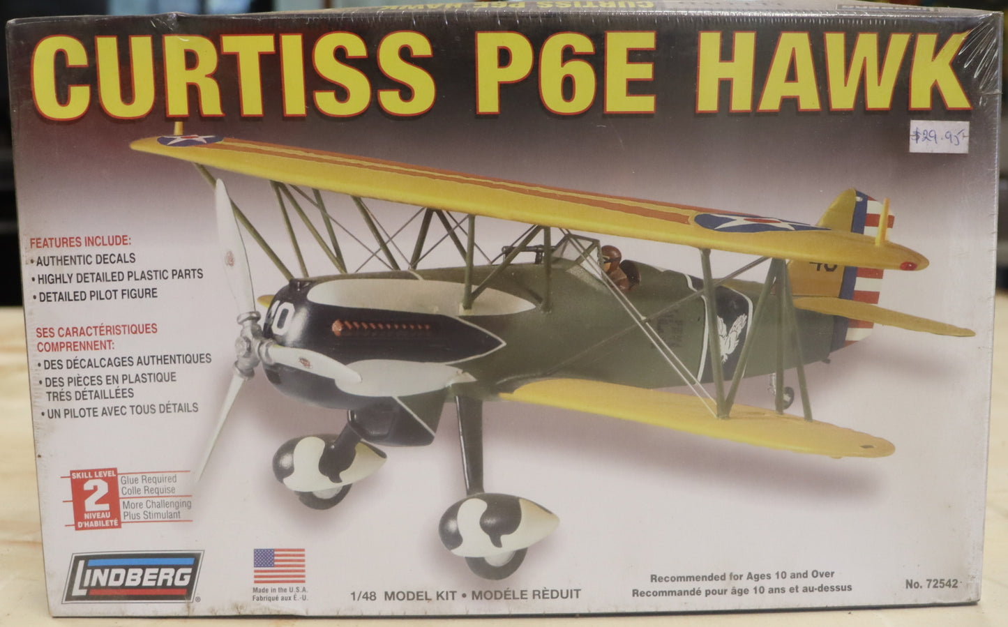 Lindberg Curtiss P6E Hawk Model Kit – 1/48 Scale