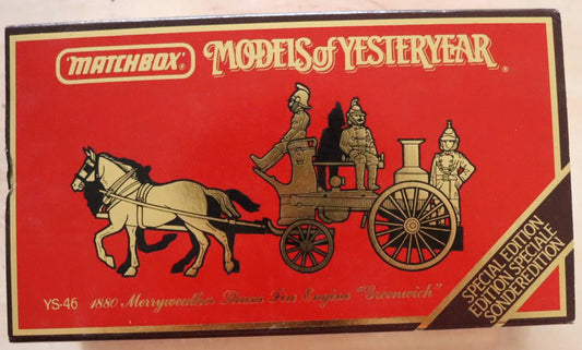 Matchbox Models of Yesteryear - 1880 Merryweather Steam Fire Engine