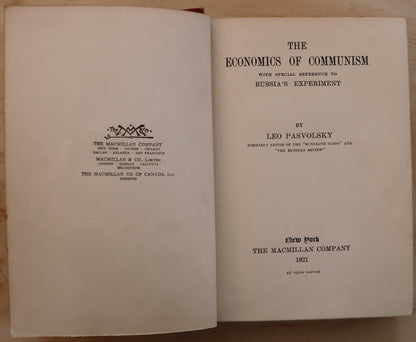 The Economics of Communism by Leo Pasvolsky