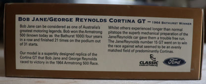 Classic Carlectables 1:43 Ford Cortina GT #15C – Bob Jane & George Reynolds – 1964 Bathurst Winner – Diecast Model Car – Limited Edition