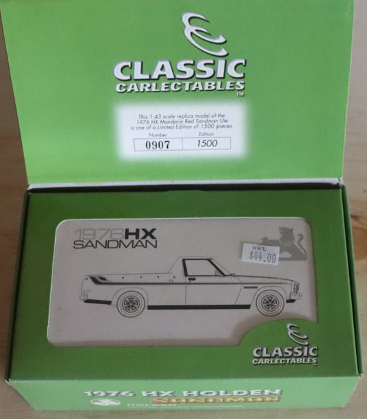 Classic Carlectables 1:43 Holden HX Sandman Ute – 1976 Cotillion White – Diecast Model Car – Limited Edition